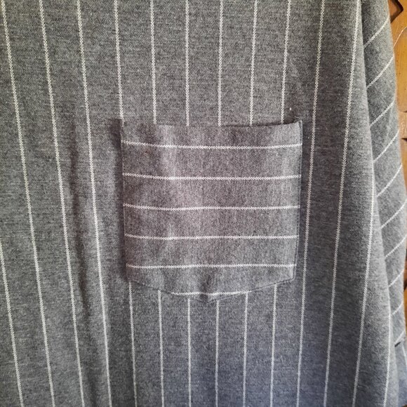 ZARA Gray Pinstripe Dolman Sleeve Pocket Cocoon Tunic Shift Dress - Size S - Picture 6 of 16